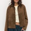 Faux Suede Jacket with Pockets Faux Suede Jacket with Pockets