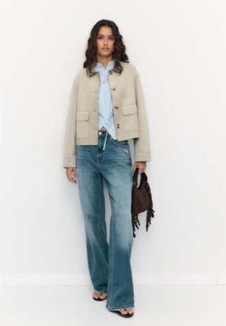 Faux Suede Jacket with Pockets