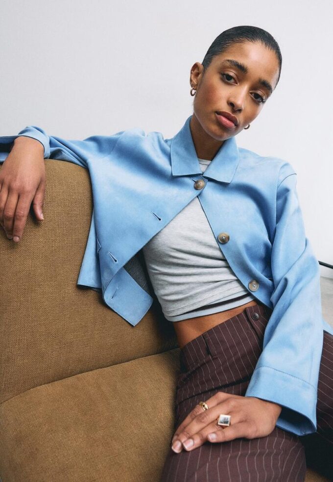 Faux Suede Jacket with Pockets