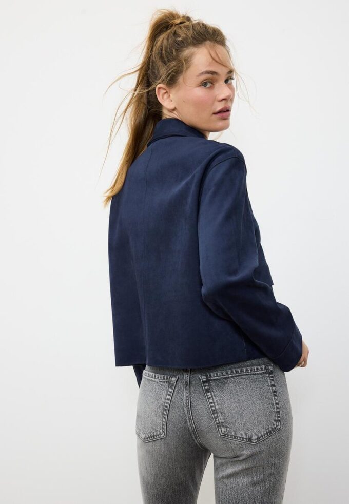 Faux Suede Jacket with Pockets