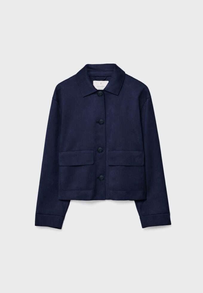 Faux Suede Jacket with Pockets