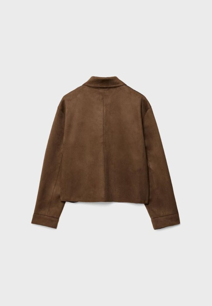 Faux Suede Jacket with Pockets Faux Suede Jacket with Pockets