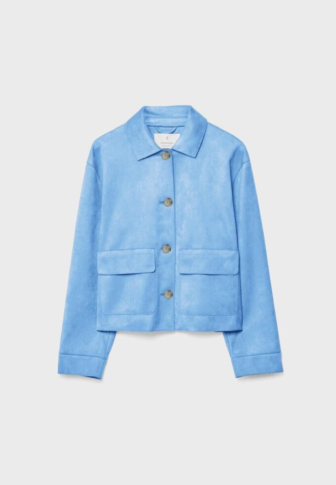 Faux Suede Jacket with Pockets