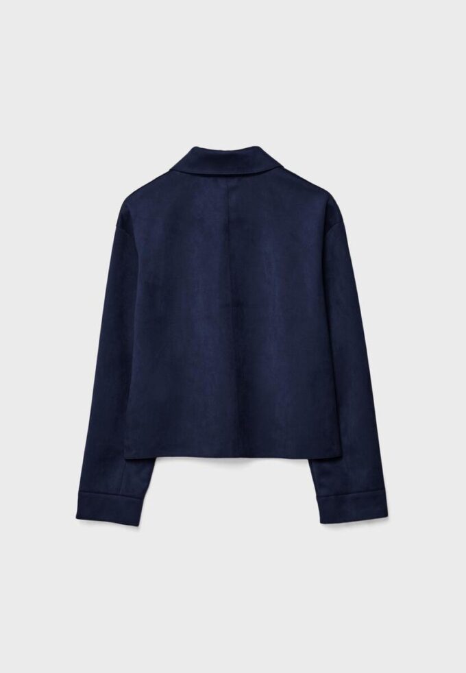 Faux Suede Jacket with Pockets