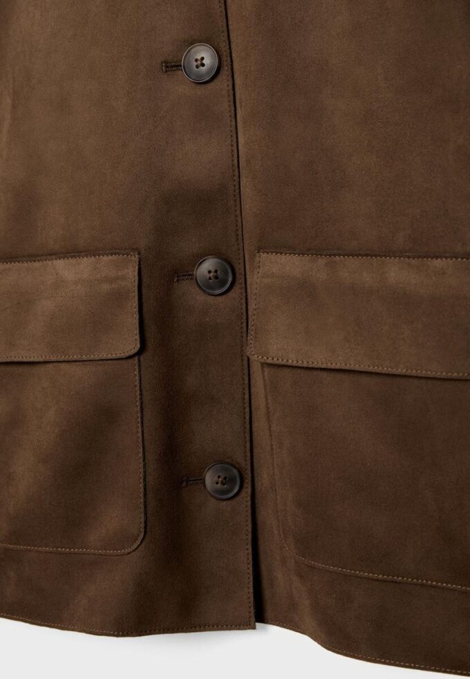 Faux Suede Jacket with Pockets Faux Suede Jacket with Pockets