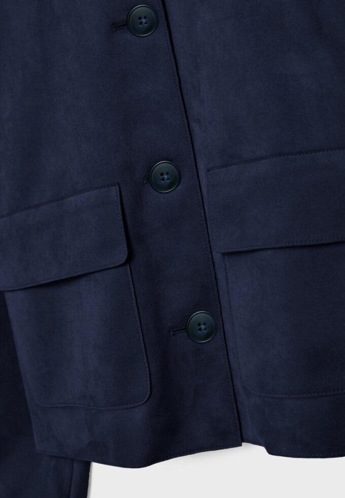 Faux Suede Jacket with Pockets