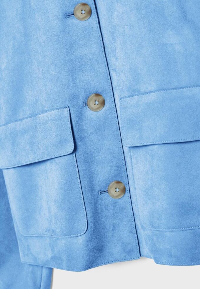 Faux Suede Jacket with Pockets