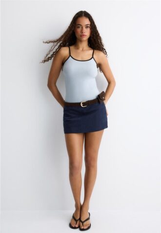 Faux Suede Mini Skort