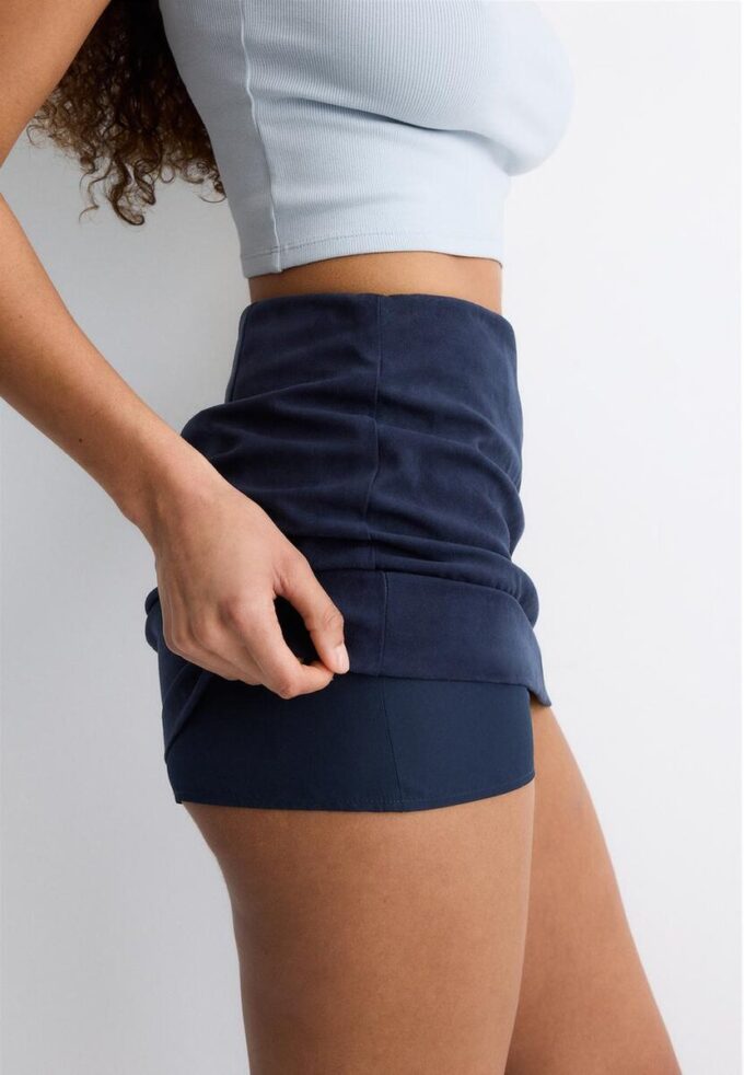 Faux Suede Mini Skort