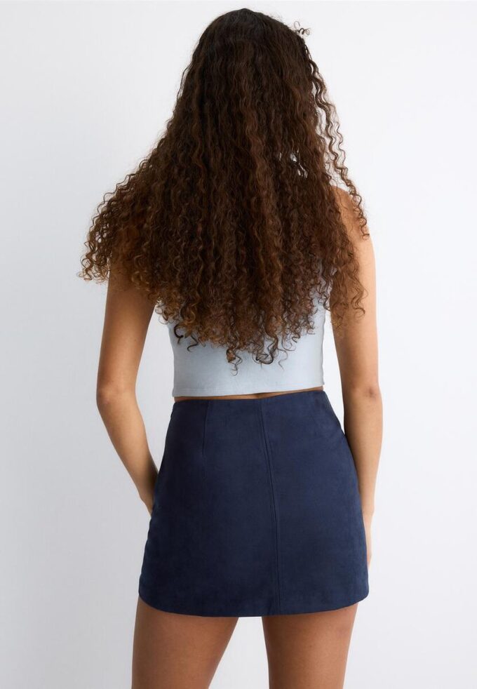 Faux Suede Mini Skort