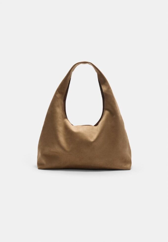 Faux Suede Shoulder Bag