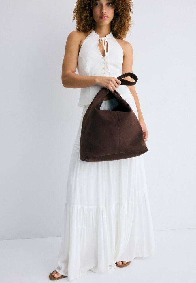 Faux Suede Shoulder Bag