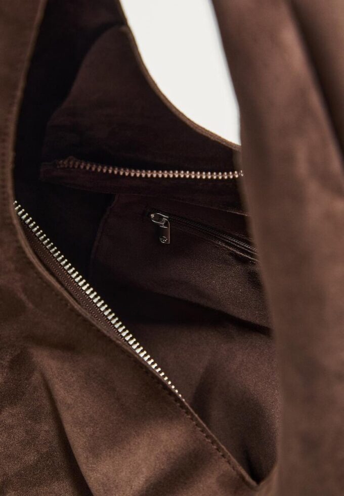 Faux Suede Shoulder Bag