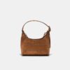 Faux Suede Shoulder Bag with Buckle Detail