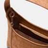 Faux Suede Shoulder Bag with Buckle Detail