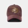 Faux Suede Slogan Cap