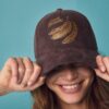Faux Suede Slogan Cap