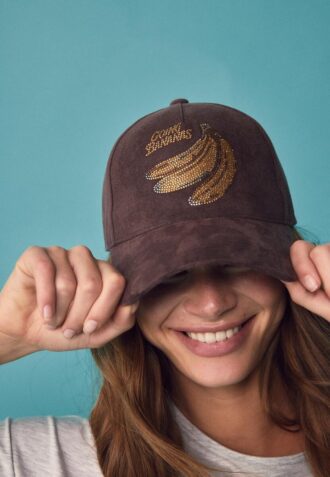 Faux Suede Slogan Cap