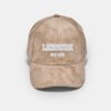 Faux Suede Slogan Cap