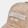 Faux Suede Slogan Cap