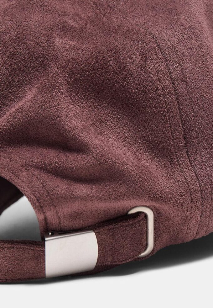 Faux Suede Slogan Cap