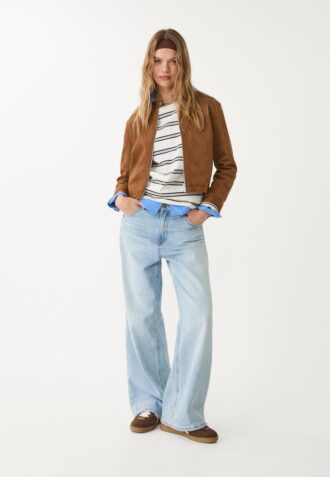 Faux Suede Zip-Up Jacket