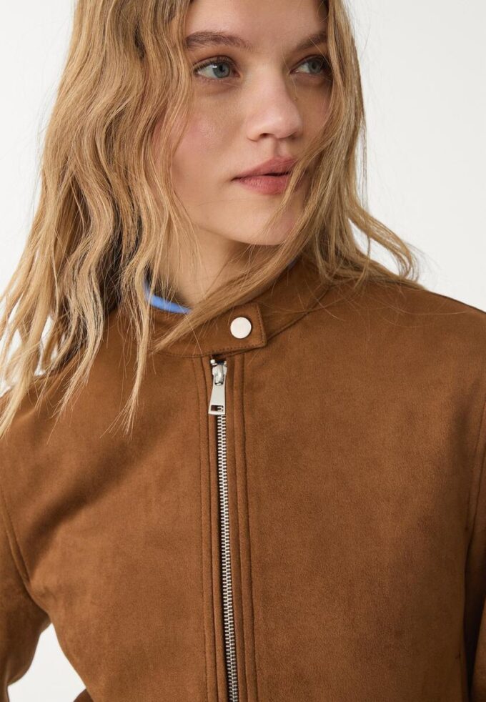 Faux Suede Zip-Up Jacket Faux Suede Zip-Up Jacket