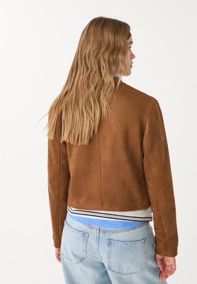Faux Suede Zip-Up Jacket Faux Suede Zip-Up Jacket
