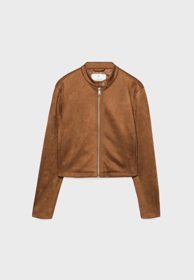Faux Suede Zip-Up Jacket Faux Suede Zip-Up Jacket