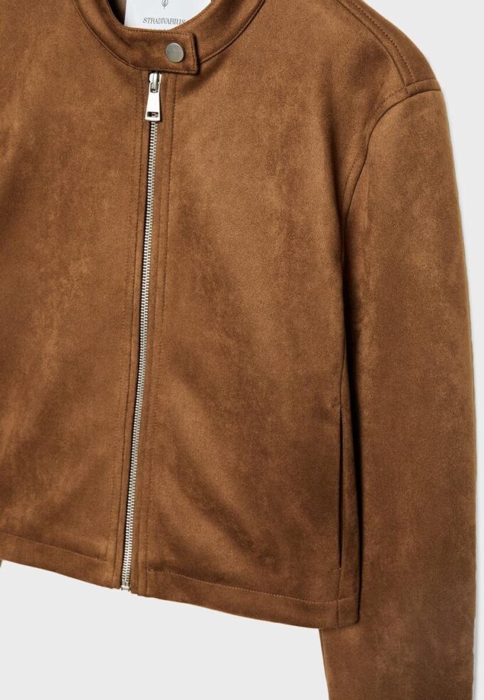 Faux Suede Zip-Up Jacket Faux Suede Zip-Up Jacket