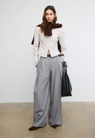 Fitted Bengaline Shirt with Double Zip