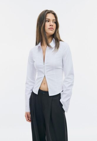 Fitted Double Zip Bengaline Shirt