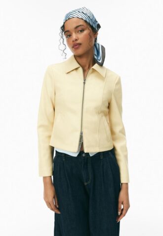 Fitted Leather Effect Jacket