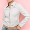 Fitted Leather Effect Jacket Fitted Leather Effect Jacket