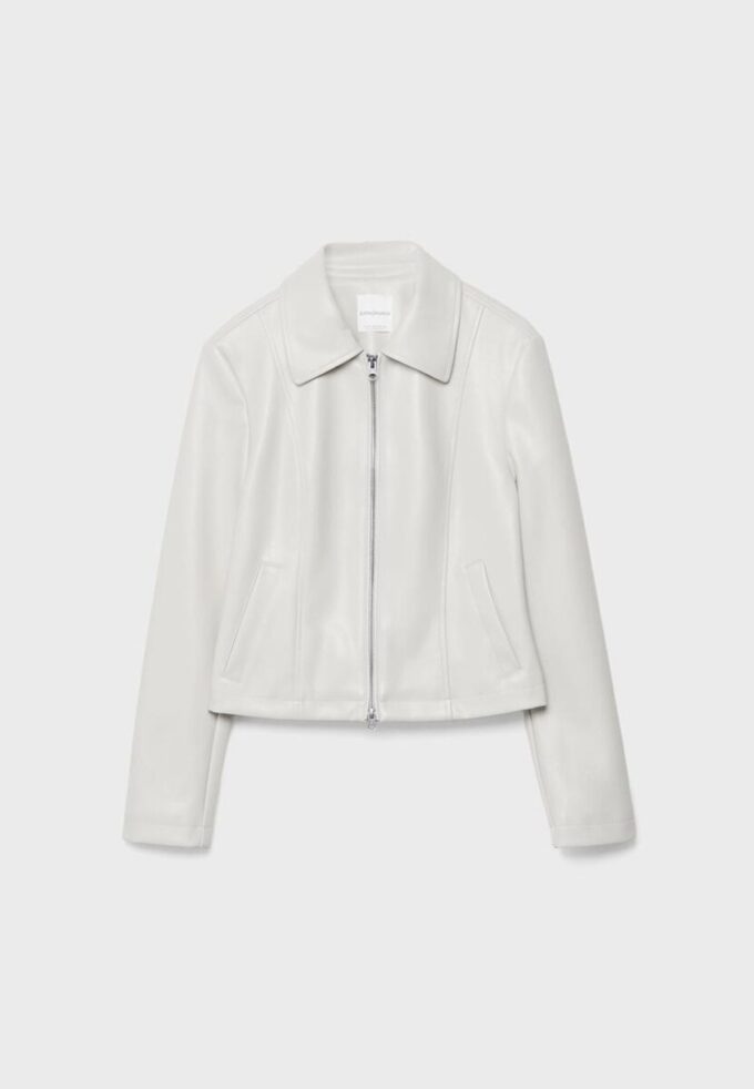 Fitted Leather Effect Jacket Fitted Leather Effect Jacket