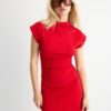 Fitted Short Dress with Ruched Detail Fitted Short Dress with Ruched Detail