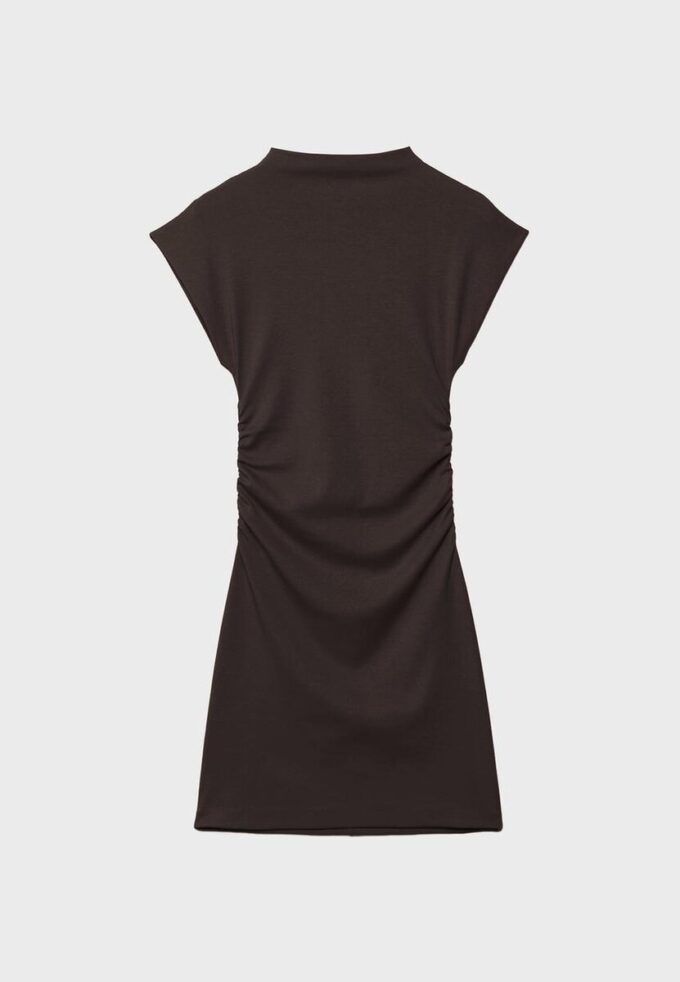 Fitted Short Dress with Ruched Detail Fitted Short Dress with Ruched Detail
