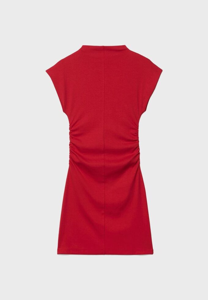 Fitted Short Dress with Ruched Detail Fitted Short Dress with Ruched Detail