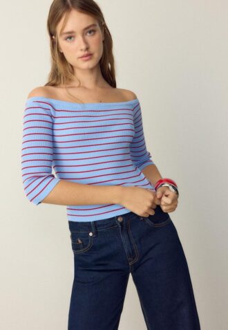 Fitted Striped Knit Jumper