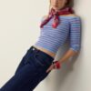 Fitted Striped Knit Jumper
