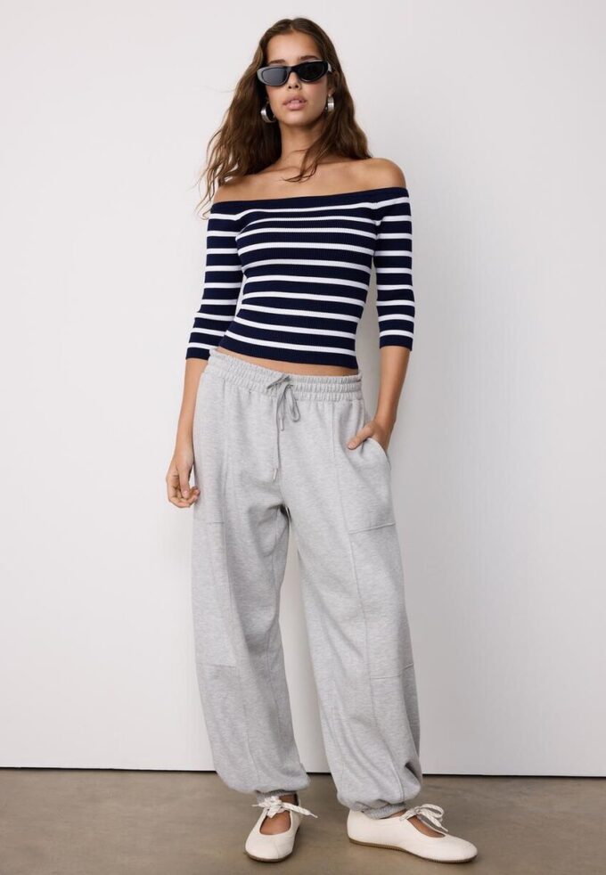Fitted Striped Knit Jumper