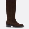 Flat Leather Riding Boot