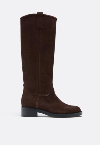 Flat Leather Riding Boot