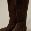 Flat Leather Riding Boot
