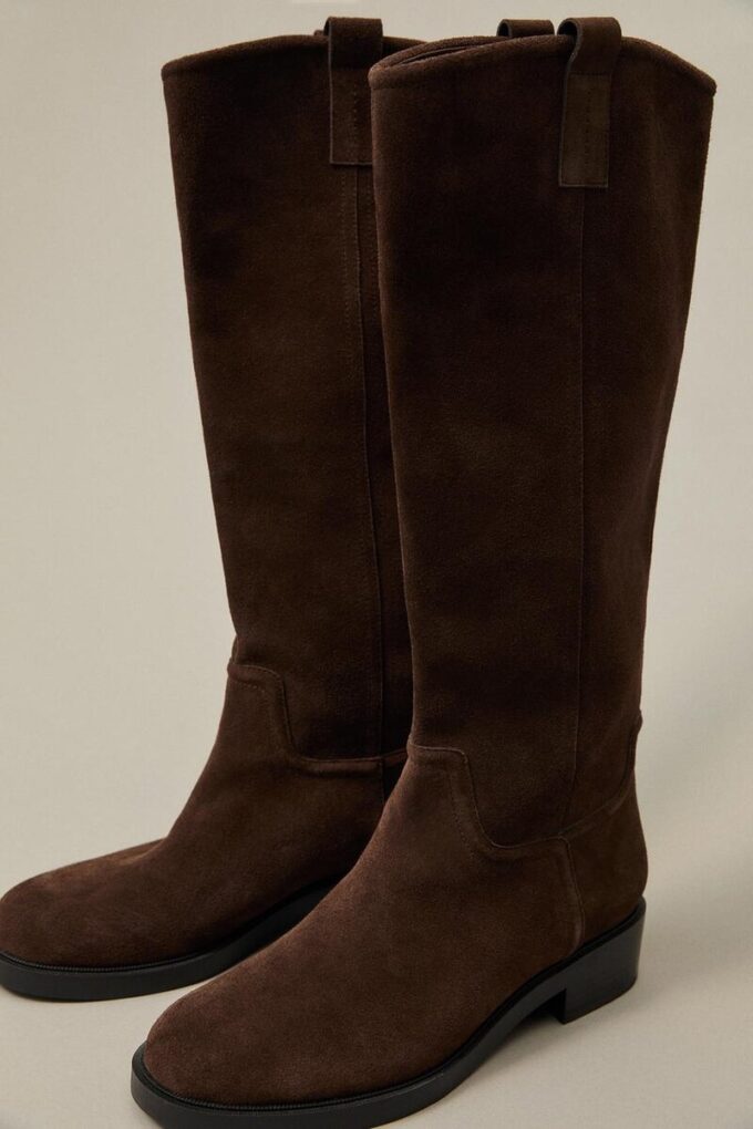 Flat Leather Riding Boot