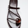 Flat Sandals with Stone Detail