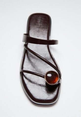 Flat Sandals with Stone Detail Flat Sandals with Stone Detail