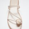 Flat Sandals with Stone Detail