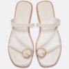 Flat Sandals with Stone Detail
