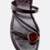 Flat Sandals with Stone Detail